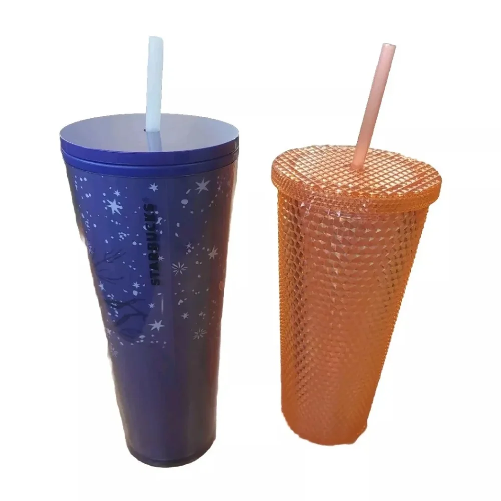 Starbucks 2022 Halloween Fall Tree Glow In Dark Stars Tumbler And Orange Studded